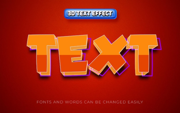 Texto efecto de fuente editable 3d