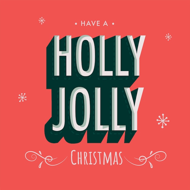 Texto de efecto hielo holly jolly sobre fondo azul cielo degradado y rosa para feliz navidad.