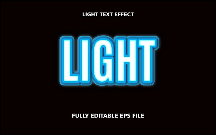 Vector texto efecto luz