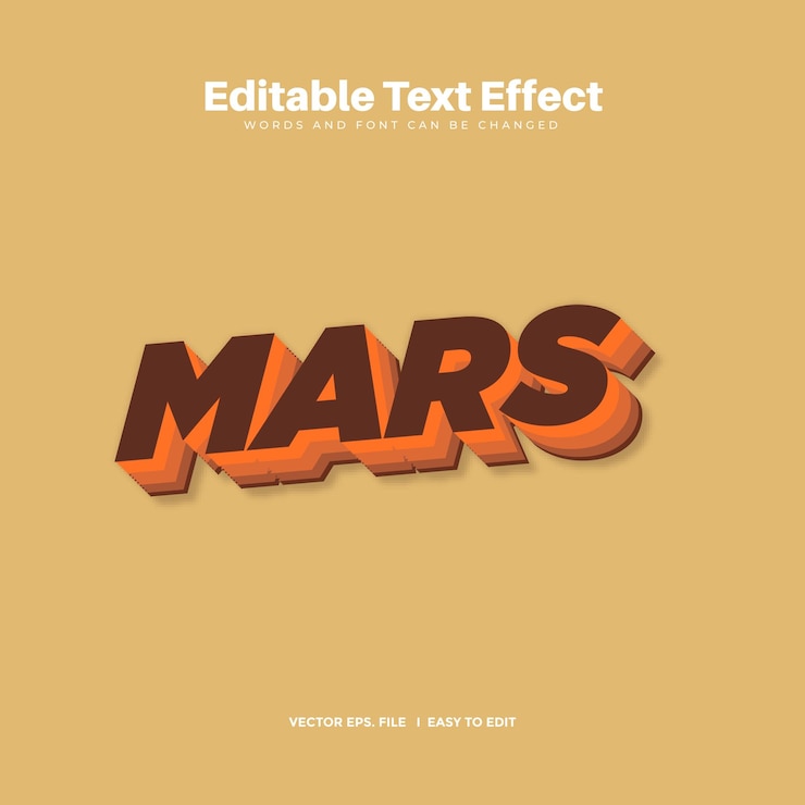 Vector el texto del efecto marte es editable.