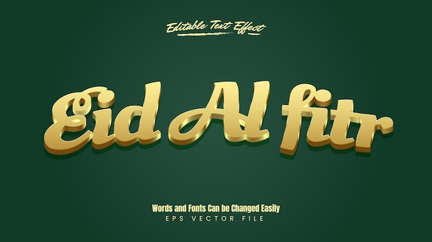 Texto de efecto de oro islámico editable en 3d