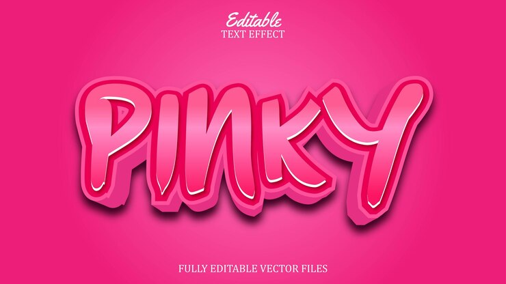 Vector texto de efecto de tema rosa