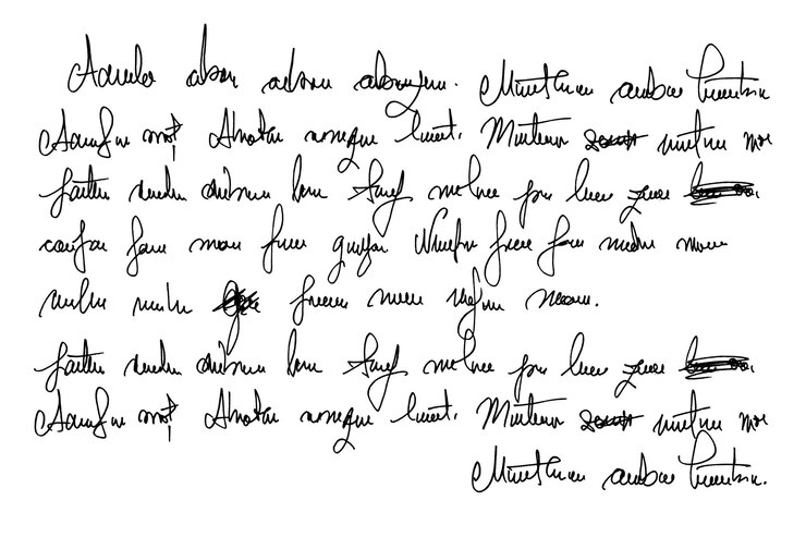 Vector texto escrito a mano ilegible ilegible inglés antiguo cursiva documento falso texto abstracto lineal