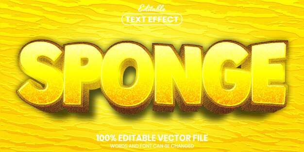 Texto de esponja, efecto de texto editable de estilo de fuente