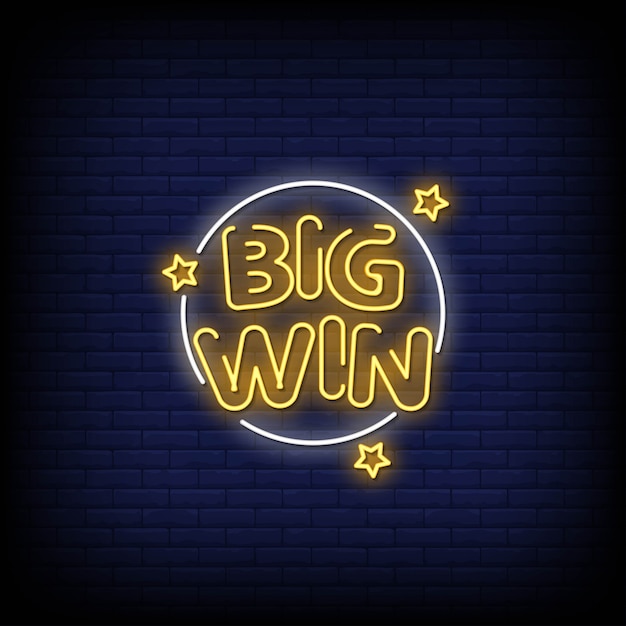 Texto de estilo de letreros de neón de Big Win