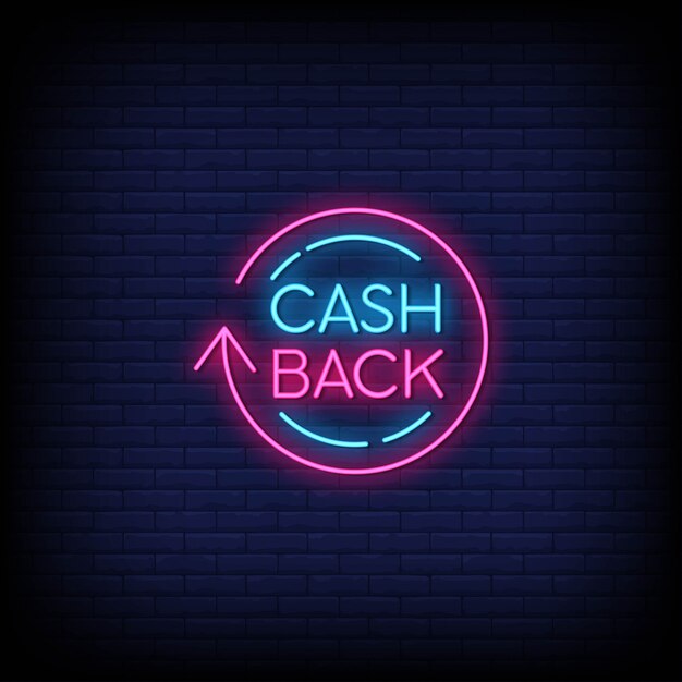 Texto de estilo de letreros de neón CashBack