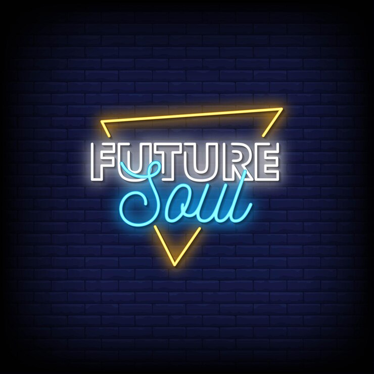 Vector texto de estilo de letreros de neón de future soul