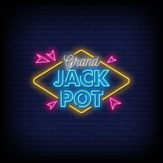 Texto de estilo de letreros de neón de Grand Jackpot