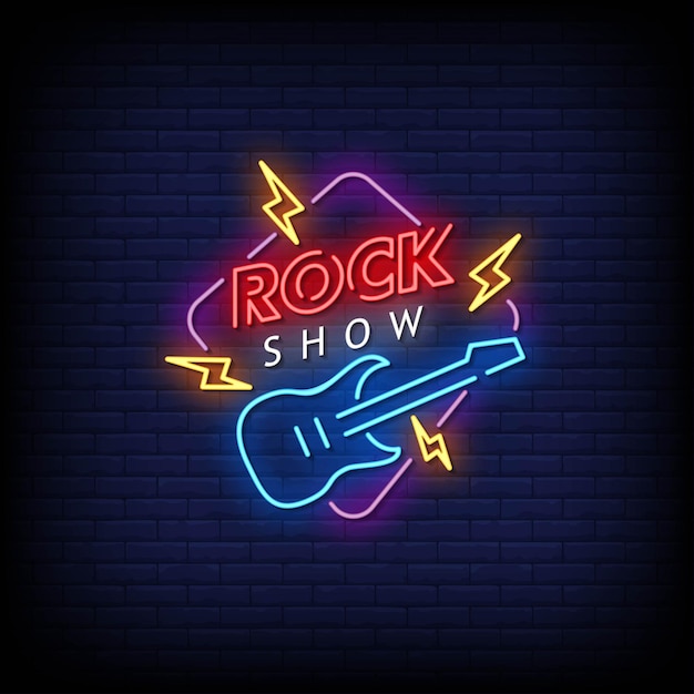 Texto de estilo de letreros de neón de Rock Show