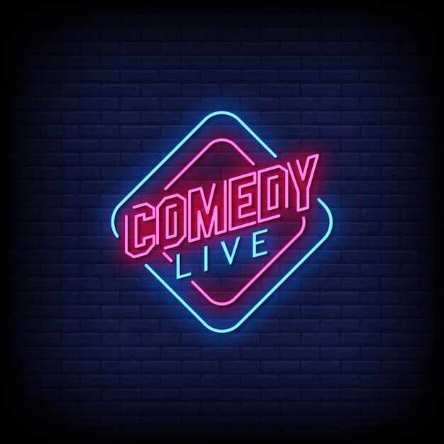 Texto de estilo de letreros de neón en vivo de comedia