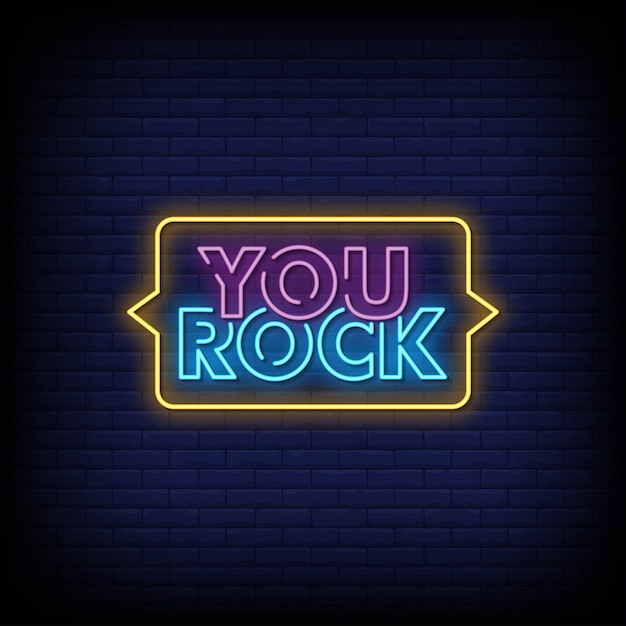 Texto de estilo de letreros de neón de You Rock