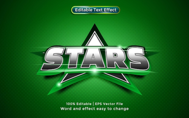 Texto de estrellas, estilo 3D Efecto de texto editable