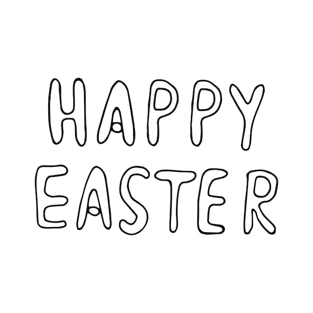 Texto de felicitación de Pascua con letras dibujadas a mano