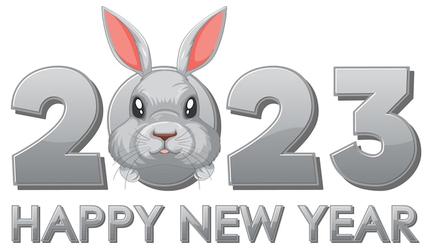 Texto de feliz año nuevo 2023 para diseño de banner