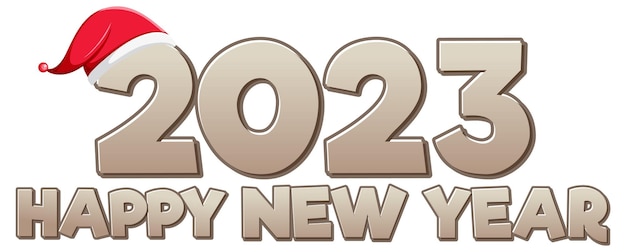 Texto de feliz año nuevo 2023 para diseño de banner