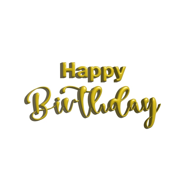 Texto de feliz cumpleaños efecto burbuja 3d