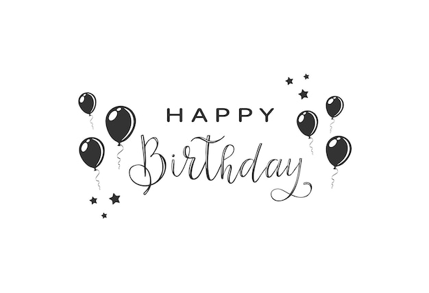 Texto feliz cumpleaños con globos