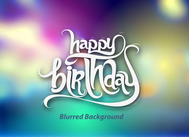 Texto de feliz cumpleaños hecho de elemento de diseño de vector de escritura a mano