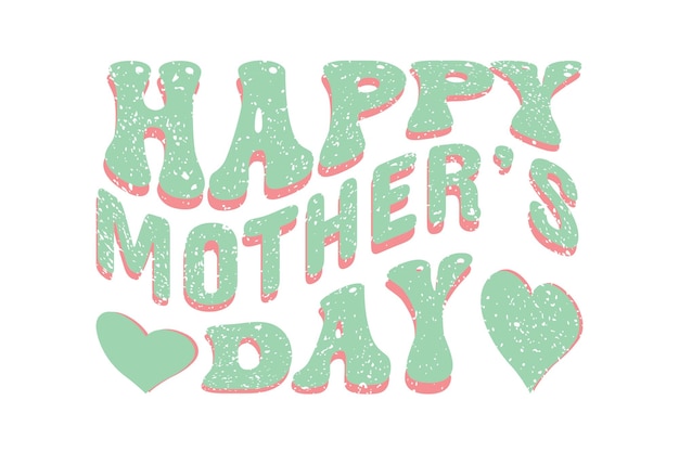 Un texto de feliz día de la madre rosa y verde.
