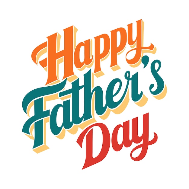 Texto de Feliz Día del Padre para la ilustración vectorial de letras
