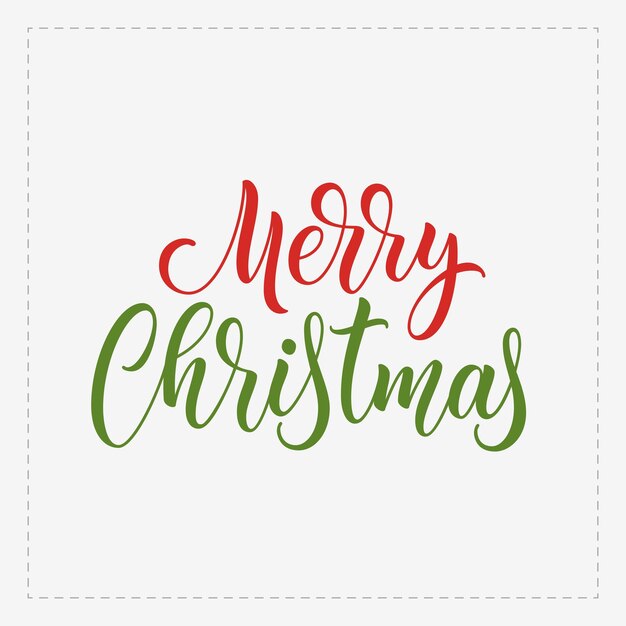 Texto de Feliz Navidad Diseño de caligrafía navideña escrita a mano por vector