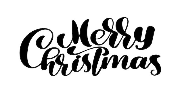 Texto Feliz Navidad escrito a mano letras de caligrafía ilustración vectorial hecha a mano Cepillo divertido