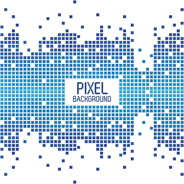 Texto del fondo del pixel sobre fondo blanco y azul del pixel