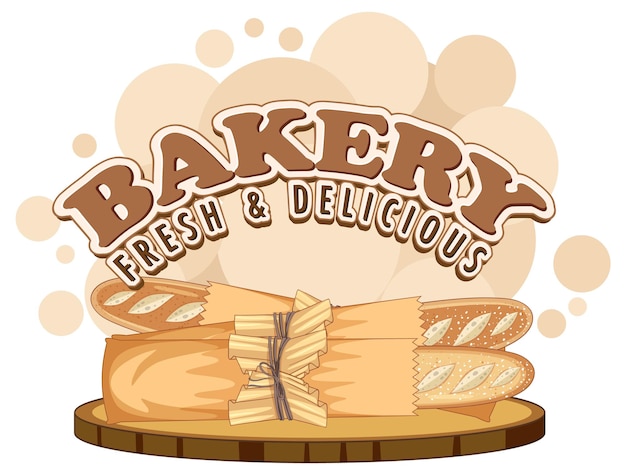 Texto fresco y delicioso de panadería para diseño de pancartas o carteles
