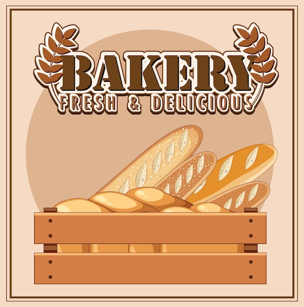 Texto fresco y delicioso de panadería para diseño de pancartas o carteles