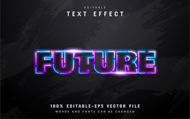 Texto futuro, efecto de texto colorido neón