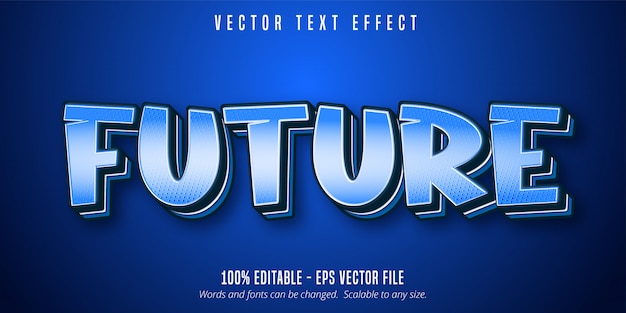 Texto futuro, efecto de texto editable estilo pop art