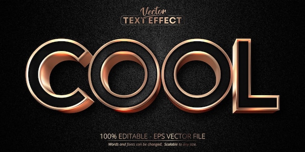 Vector texto genial, efecto de texto editable de oro rosa de lujo