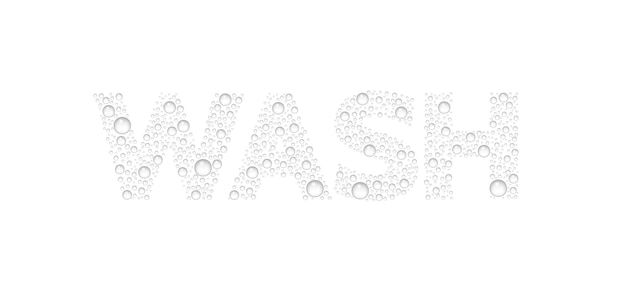 Texto de las gotas de textura Word Wash
