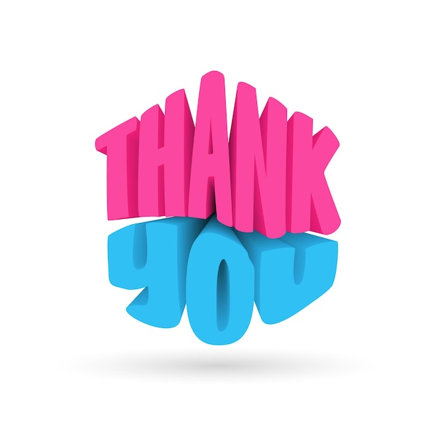 texto Gracias. carta 3d en forma de hexágono