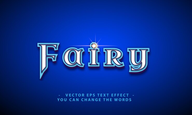 Vector texto de hadas con ilustración de efecto