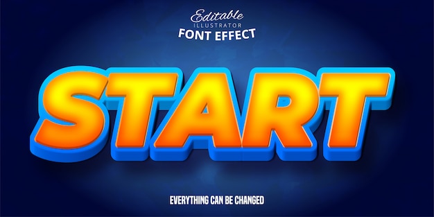Texto de inicio, efecto de fuente editable 3d