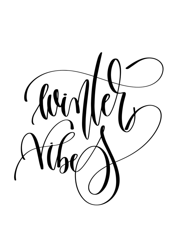 Vector texto de inscripción de letras de mano de vibraciones de invierno para vacaciones de invierno