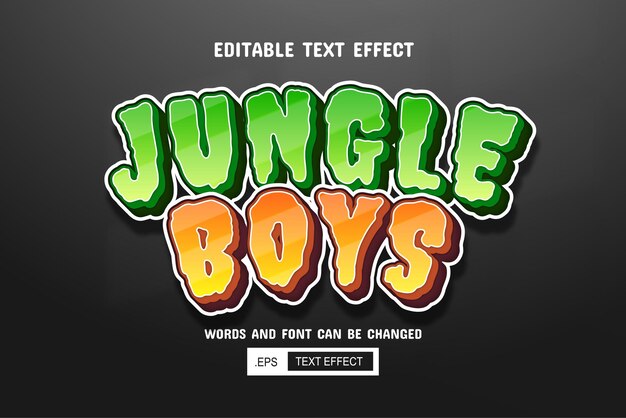 El texto de Jungle Boys es un efecto de texto 3D editable.