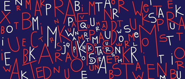 Vector texto de letras abstractas artísticas diseño de ilustración de vector de fondo dibujado a mano áspera