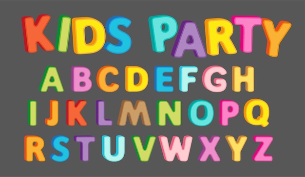 Texto de letras del alfabeto brillante con efecto 3d para el diseño del título. Mayúscula Inglés ABC