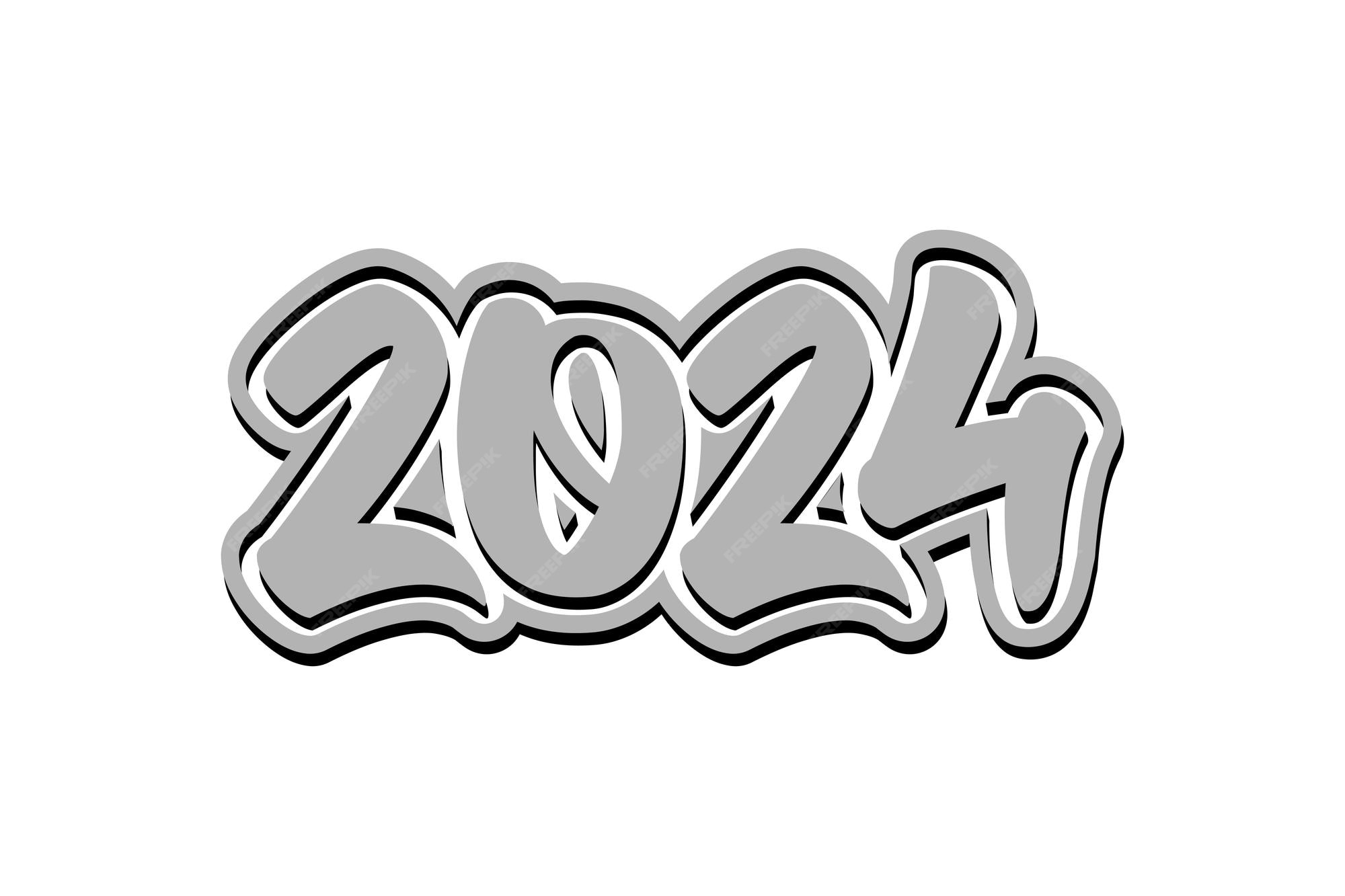 Texto de letras de año nuevo 2025 sobre fondo blanco ilustración