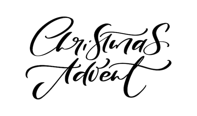 Texto de letras caligráficas manuscritas vectoriales Diseño de Adviento de Navidad para Adviento de Navidad