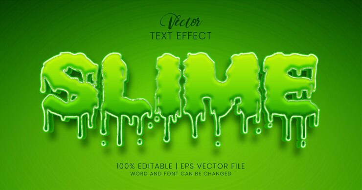 Vector texto de limo, estilo de efecto de texto editable verde