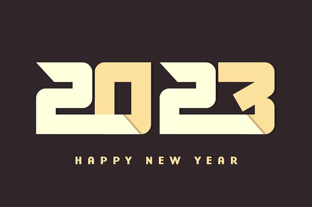 Texto del logotipo de año nuevo 2023 para el diseño de tarjetas de felicitación
