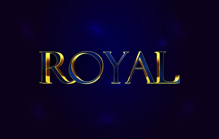 Vector texto de lujo 3d editable realista royal