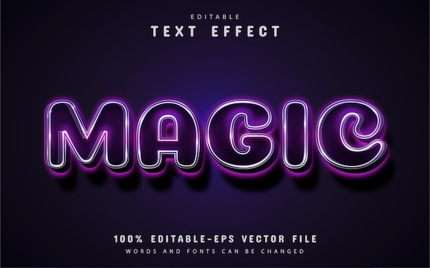 Texto mágico, efecto de texto púrpura editable
