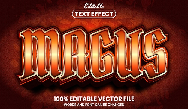 Texto de magus, efecto de texto editable de estilo de fuente