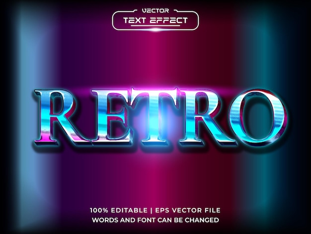 Texto de maqueta de efecto de texto editable 3d retro