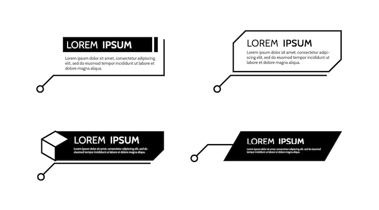 Texto de marco de título de rótulos digitales HUD Conjunto de plantillas pancartas modernas Elemento de diseño vectorial