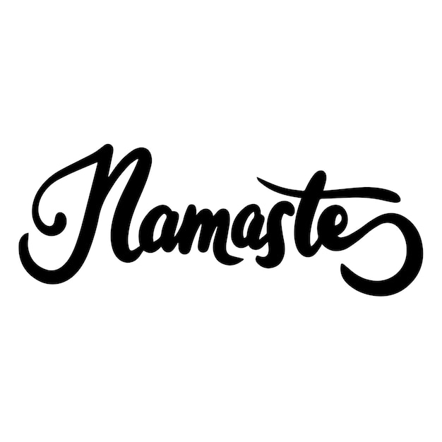 Texto de Namaste dibujado a mano con arte vectorial